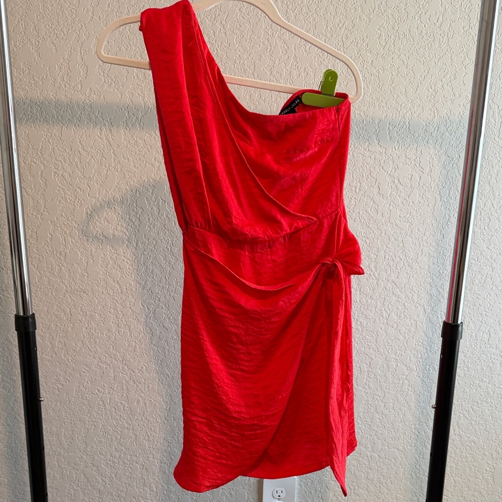 Sincerely Jules Vibrant Red One-Shoulder Dress